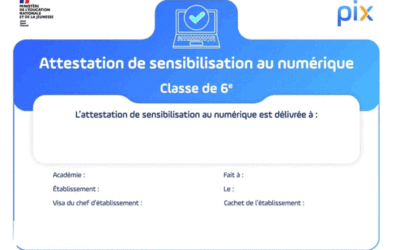 Information aux parents (6e) : L’attestation Pix de sensibilisation au numérique